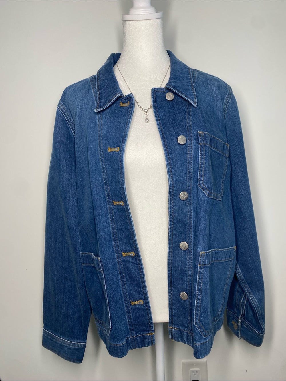 J.Crew Classic Blue Denim Jacket - Women's Casual Coat
